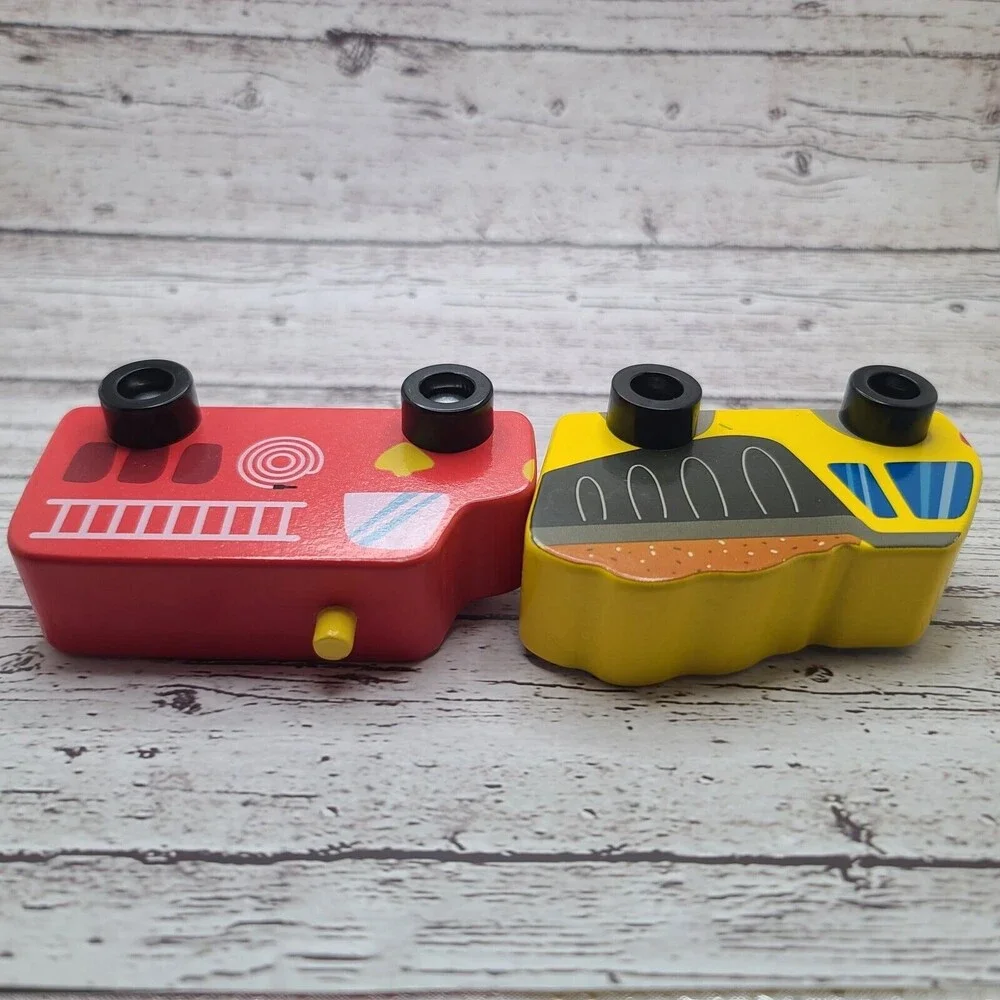 Wooden Toy Dump Truck Fire Truck Ankyo Toys Vehicles Lot of 2